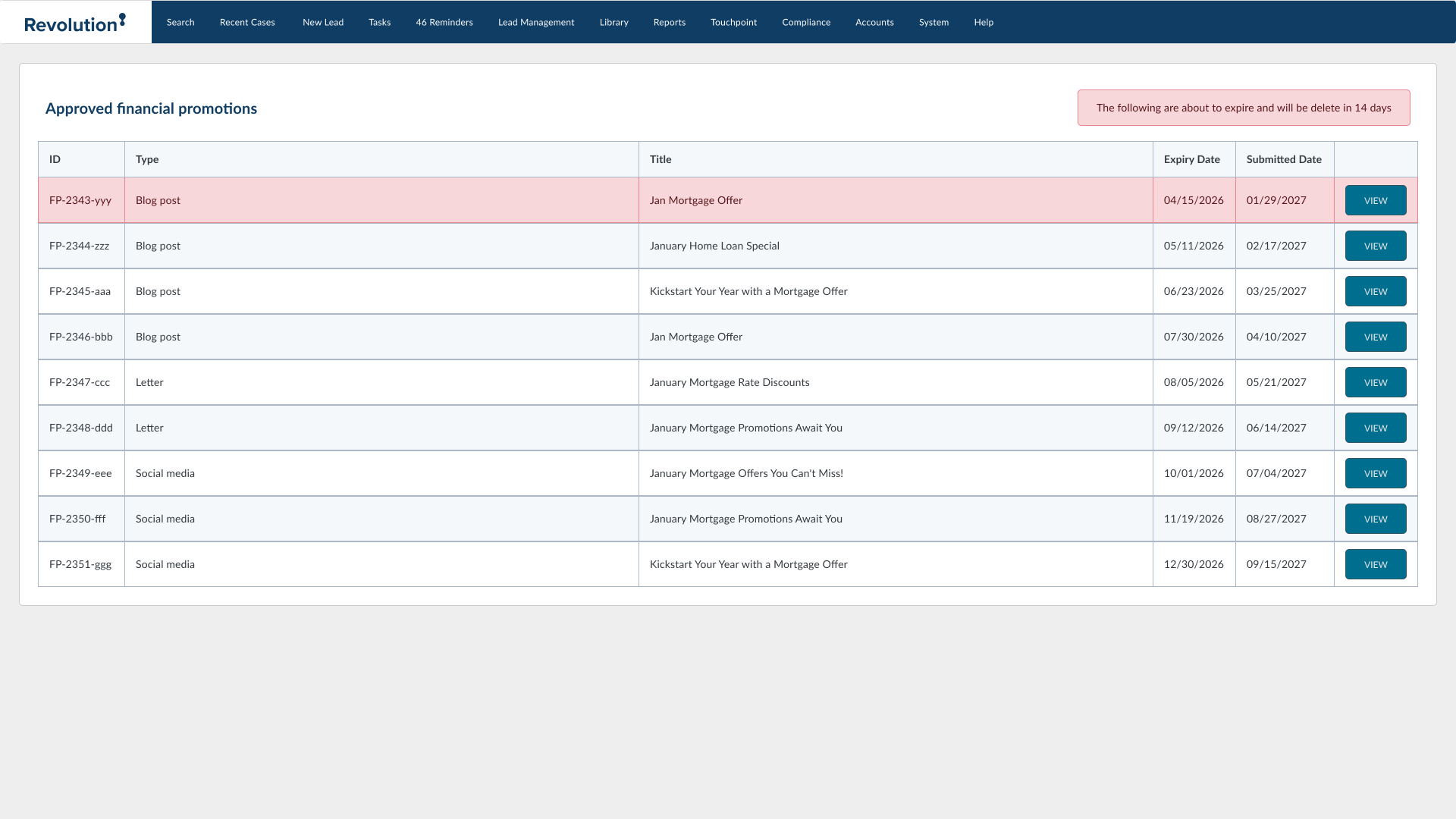 Approved Financial Promotions Library